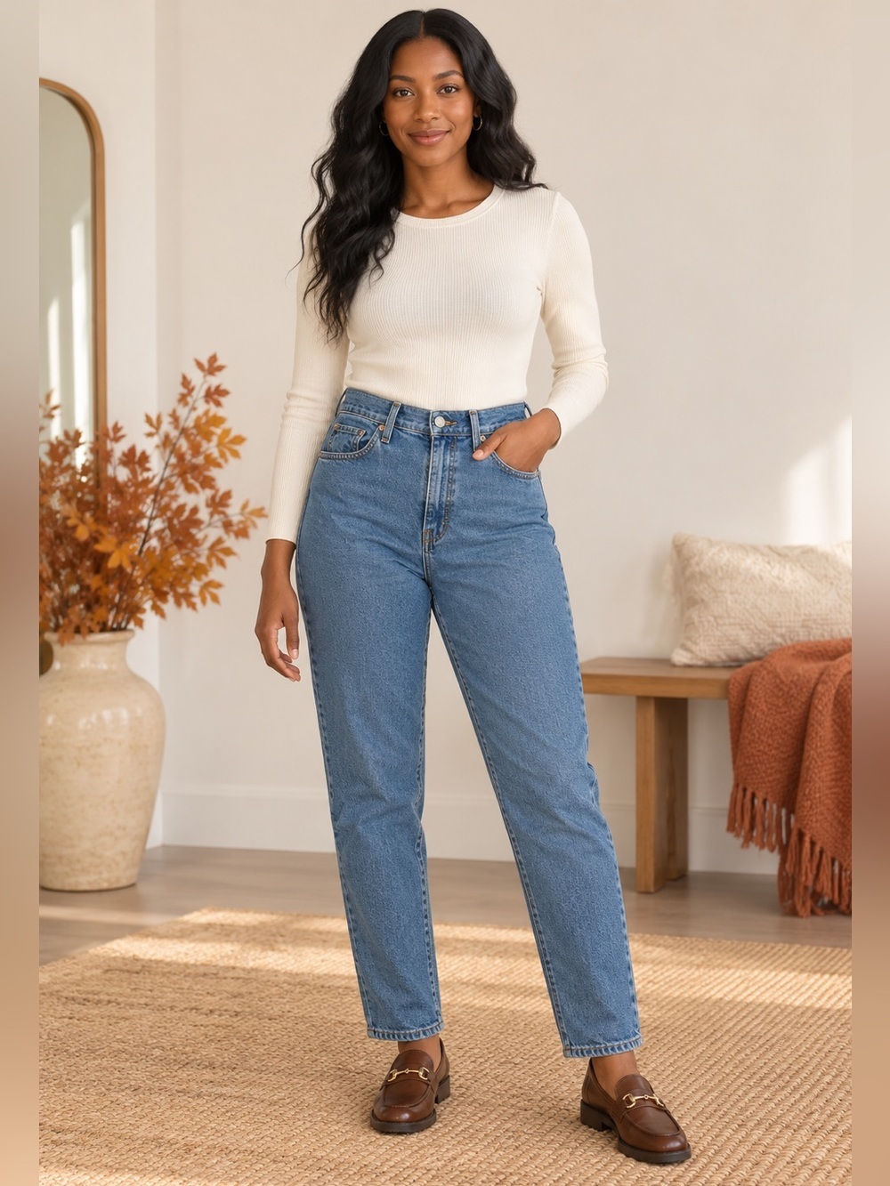 Levi’s High Waisted Taper Jeans Women’s 29 Medium Wash Mom Fit